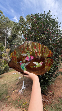 Flor de Beija-Flor - Pintura em Madeira