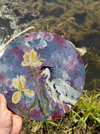 Lagoas de Minas (Garça Moura) - Pintura em madeira