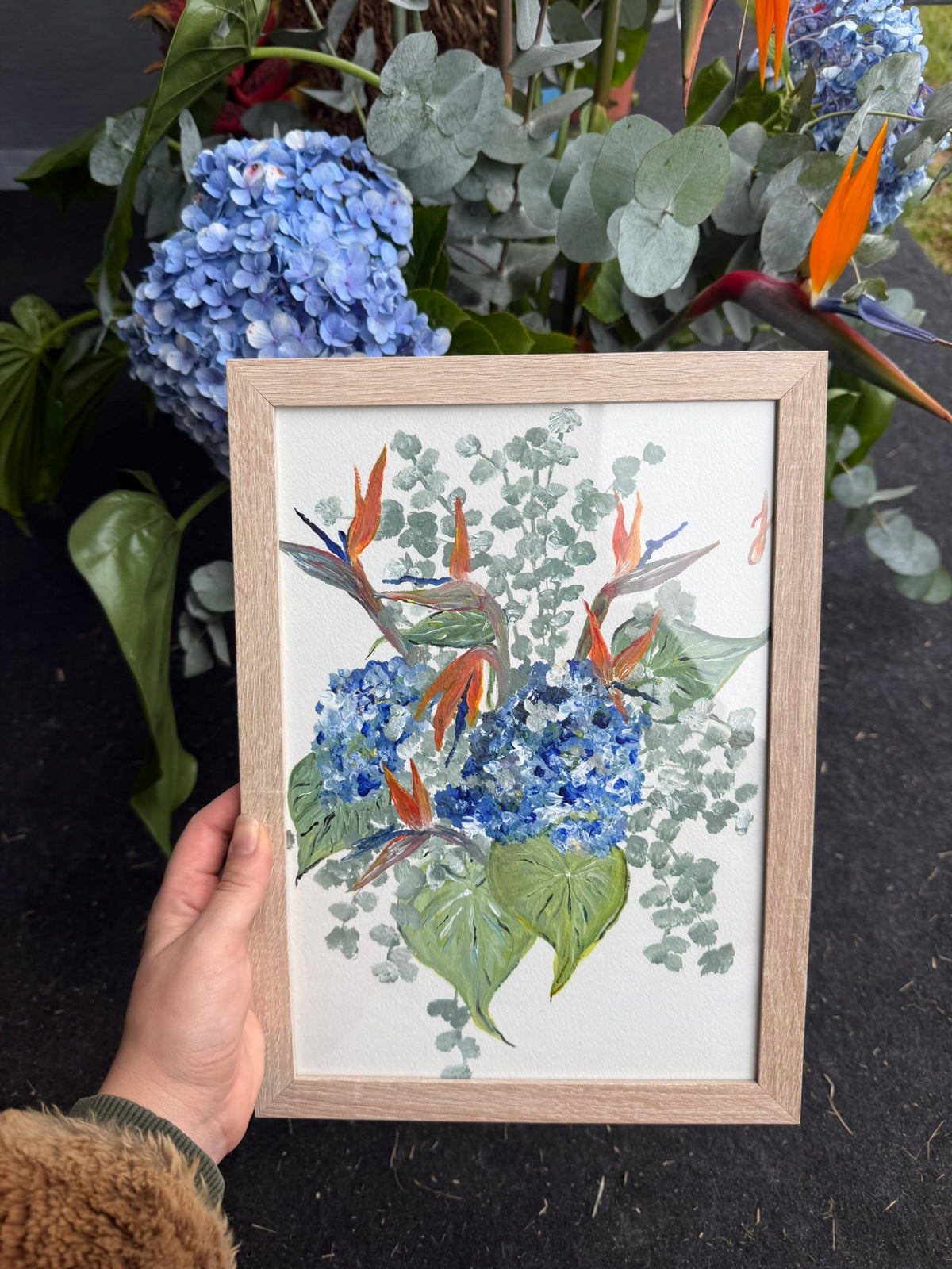 Pintura buquê do inverno tropical A4