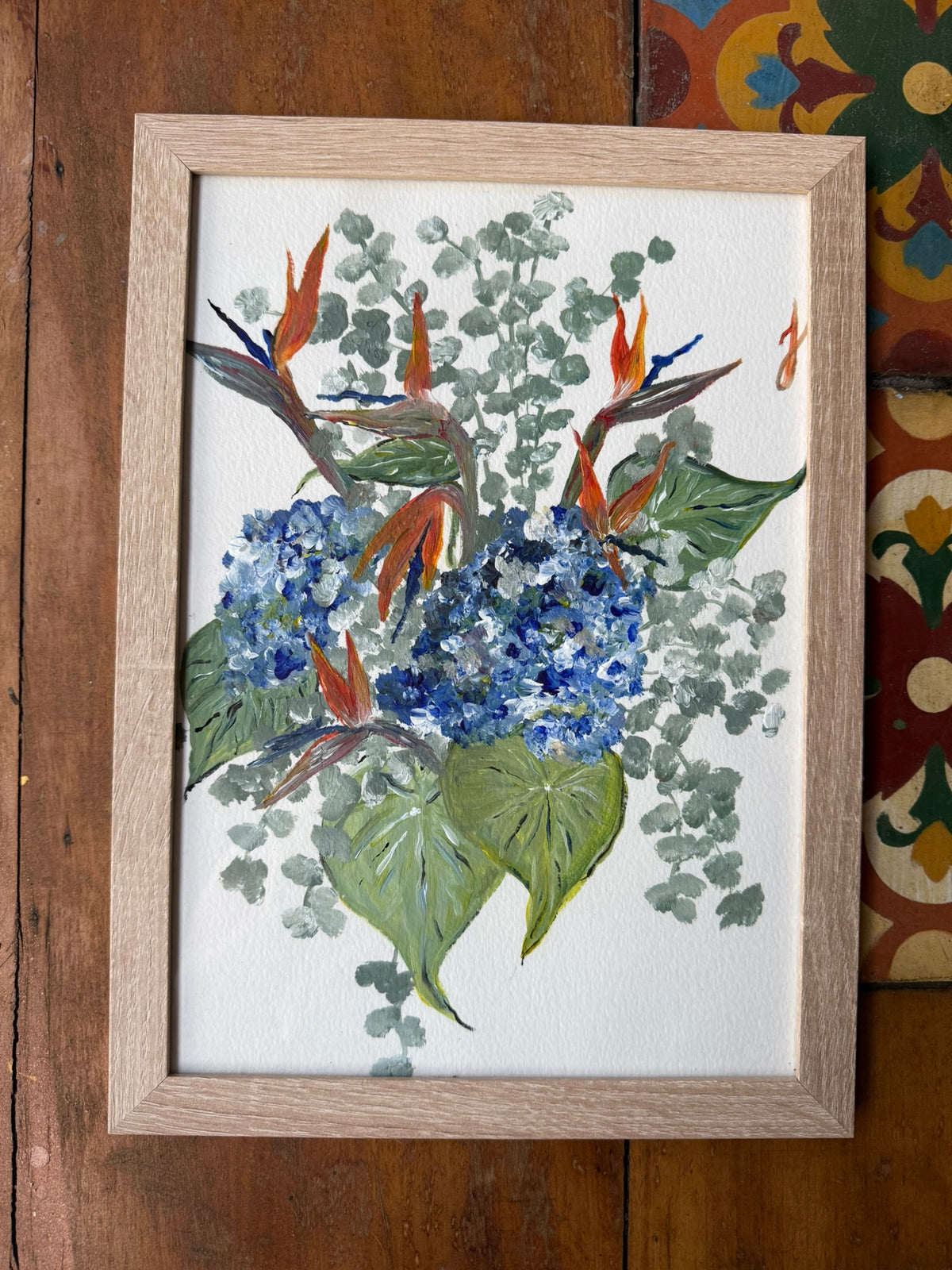 Pintura buquê do inverno tropical A4