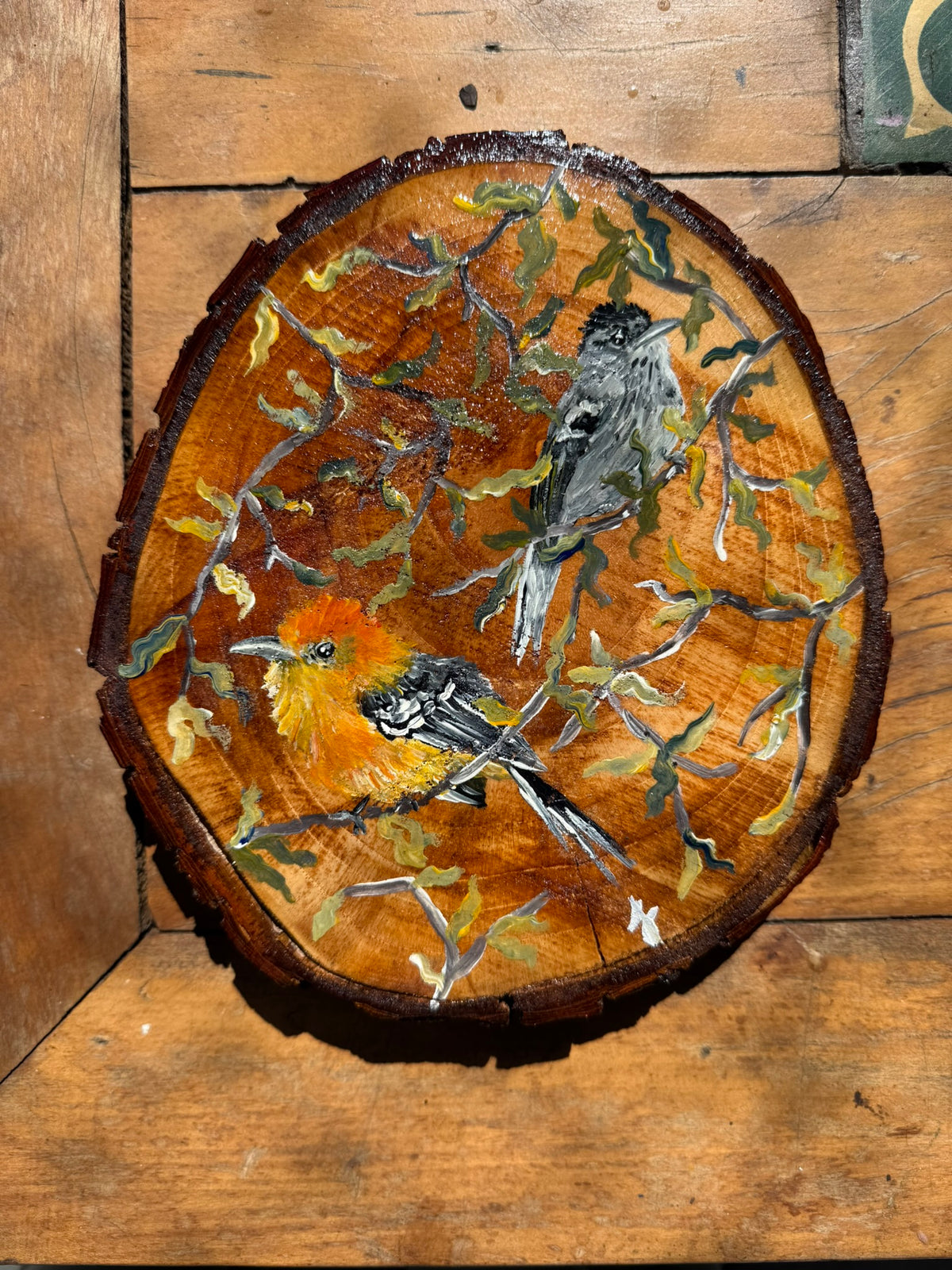 Chorozinho-de-bico-comprido- Pintura em Madeira