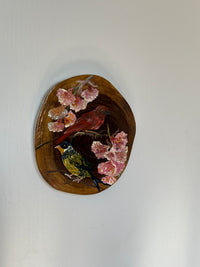 Cores Mineiras (Tesourinha da mata e tiê de bando) - Pintura em Madeira