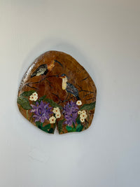 Refúgio dos lagos (Maria-faceira e Curicaca) - Pintura em Madeira