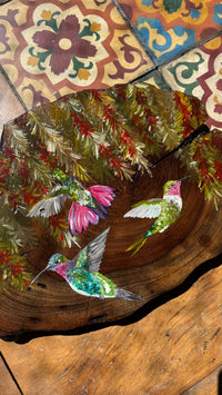 Flor de Beija-Flor - Pintura em Madeira
