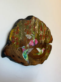 Flor de Beija-Flor - Pintura em Madeira