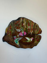 Flor de Beija-Flor - Pintura em Madeira