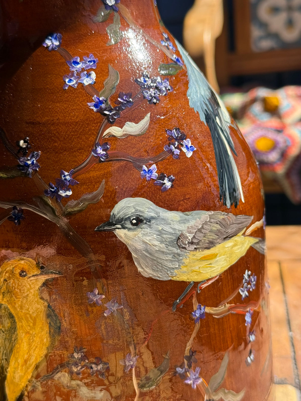 Vaso Asas Mineiras- Pintura em Madeira
