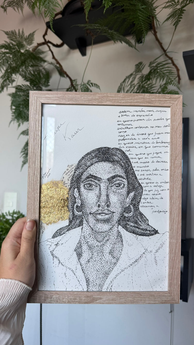 Quadro em Pontilhismo Rupi Kaur