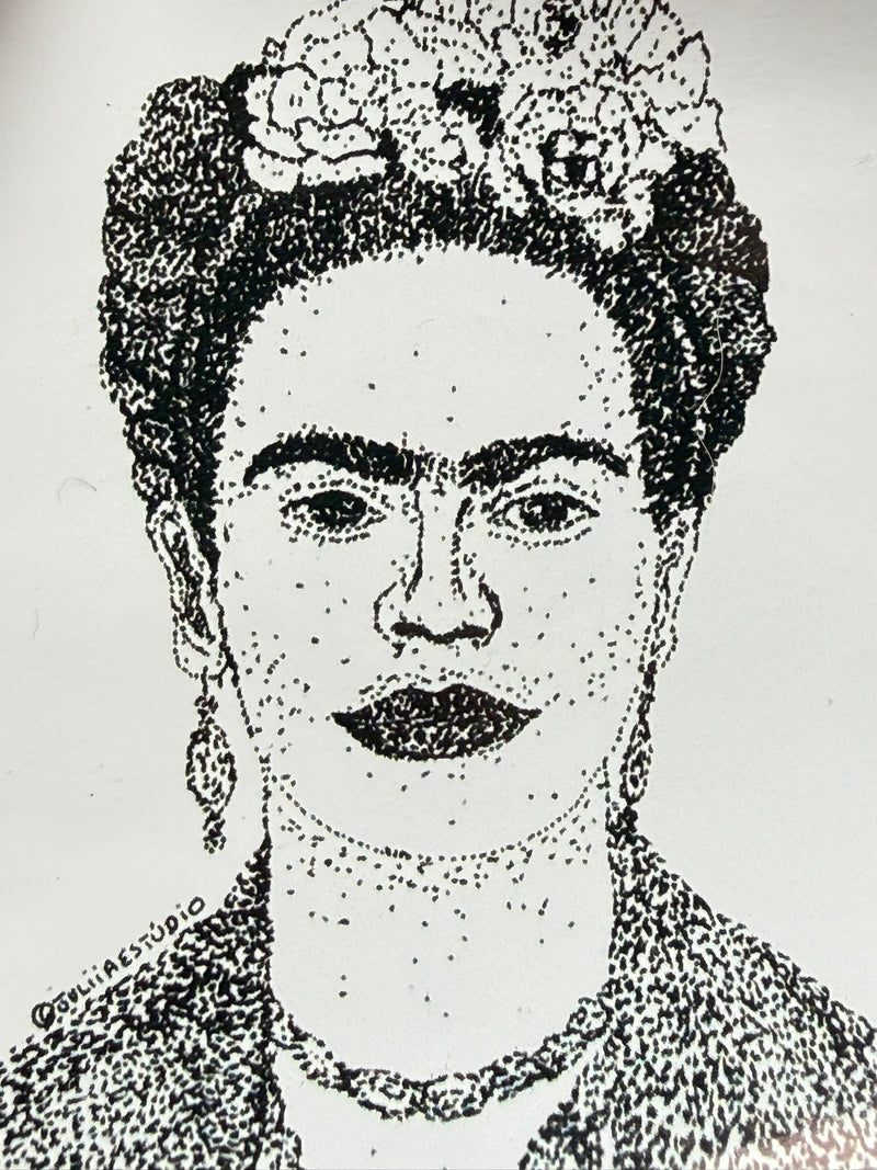 Adesivo Frida Kahlo Pontilhismo