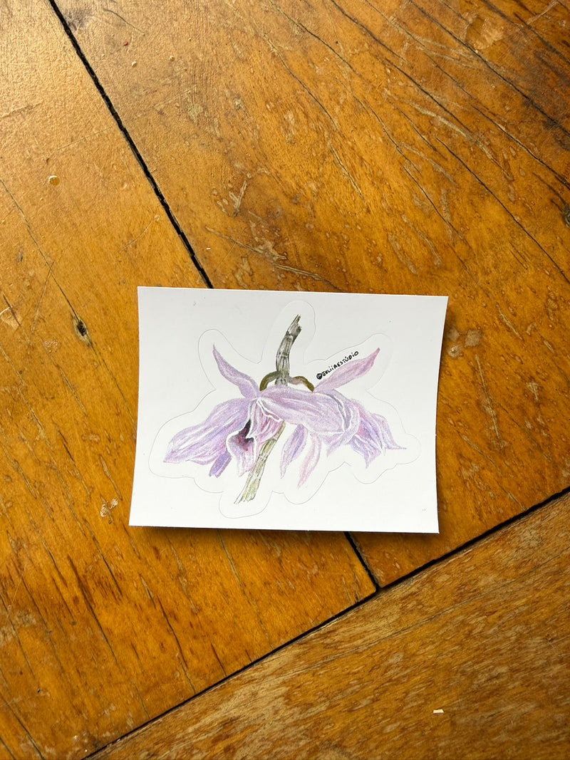 Adesivo de orquídea dendobrium de capuz