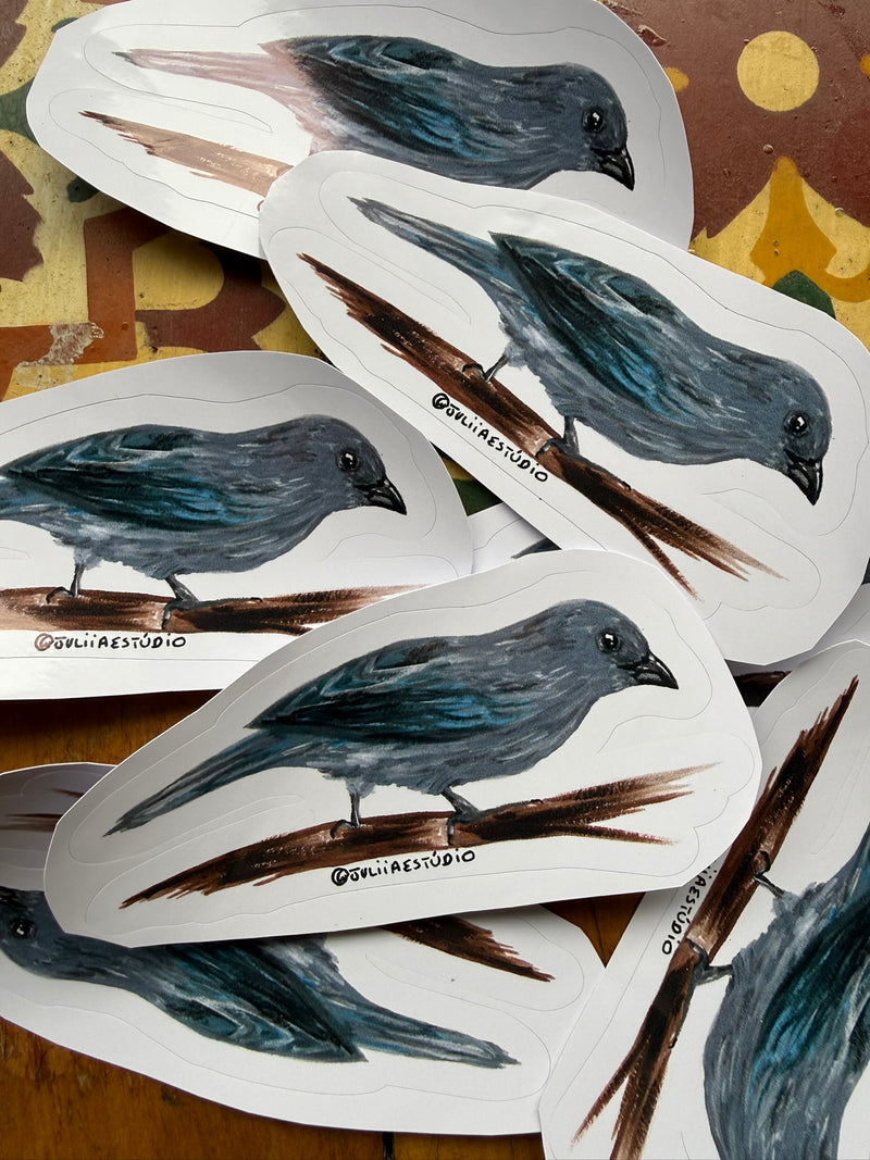 Adesivo de sanhaço cinzento